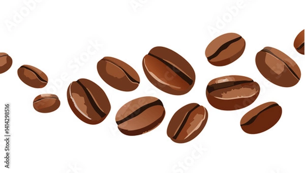 Obraz set of falling coffee beans vector design