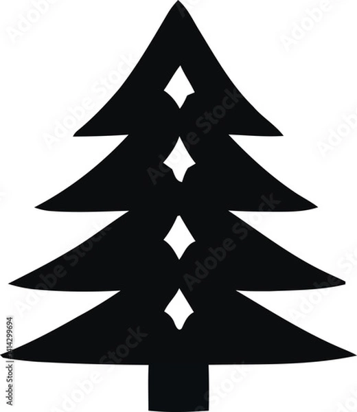 Obraz Christmas Trees vector silhouette art
