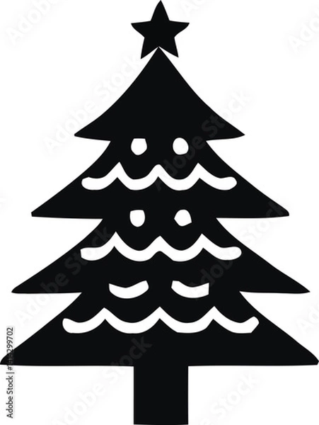 Obraz Christmas Trees vector silhouette art