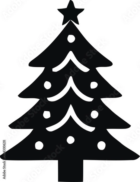 Obraz Christmas Trees vector silhouette art
