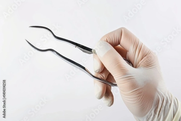 Fototapeta Careful hands wield precision tools in a sterile environment during delicate medical procedures isolated on transparent background
