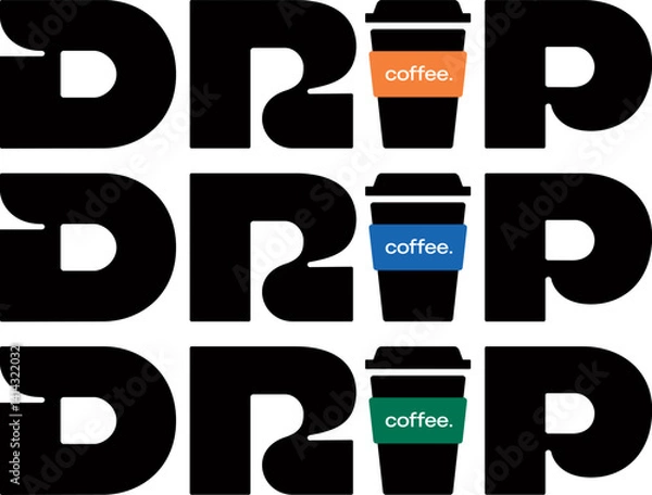 Obraz Drip logotype for coffee brand