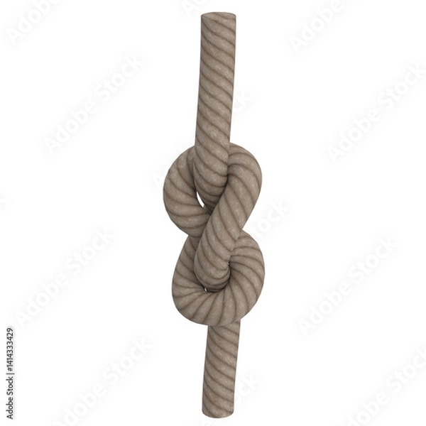 Obraz 3D rendering illustration of a figure 8 knot