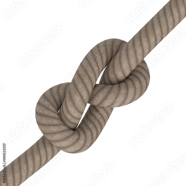 Obraz 3D rendering illustration of a figure 8 knot