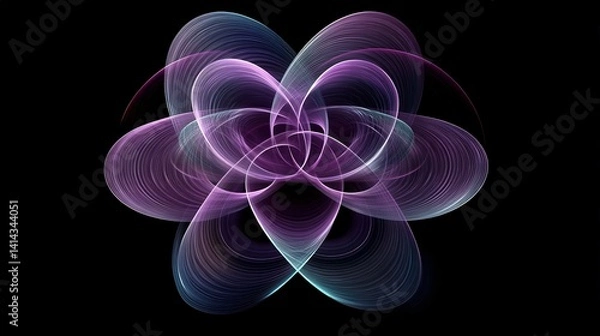 Fototapeta Abstract Light Patterns with Swirling Colors in Purple and Blue Tones