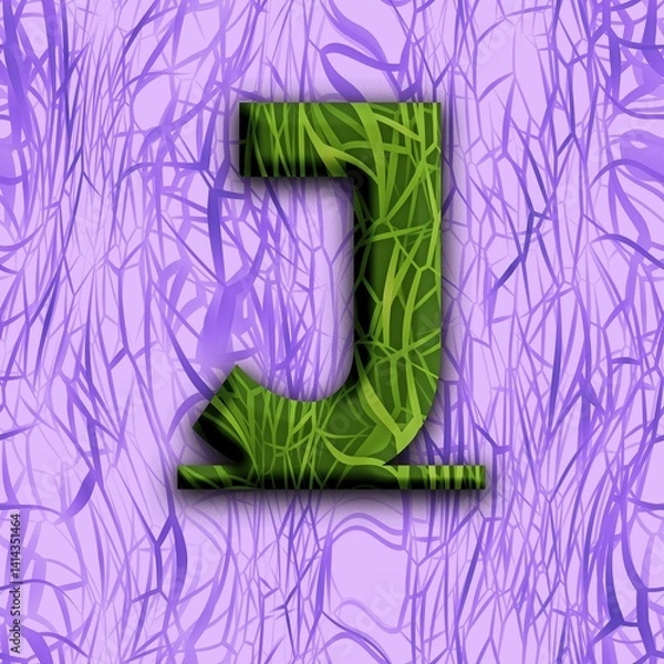 Obraz Capital letter J in unique design "Jungle"
