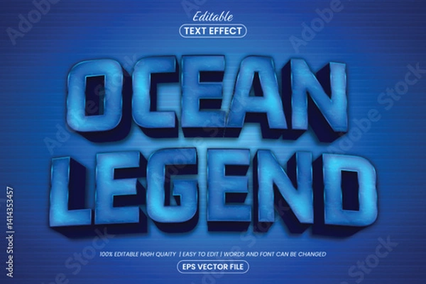 Fototapeta Ocean Legend 3D Editable Text Effect with Vintage Style