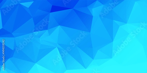 Fototapeta Abstract Geometric Blue Pattern With Low-Poly Design and Gradient Effect