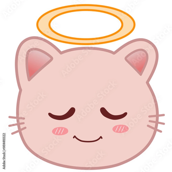 Fototapeta Cute cartoon cat emojis with different expression