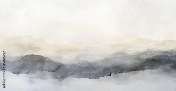 Fototapeta Abstract watercolor art background template. brown and beige watercolor backdrop empty space for text, banner, presentation or product display graphic design