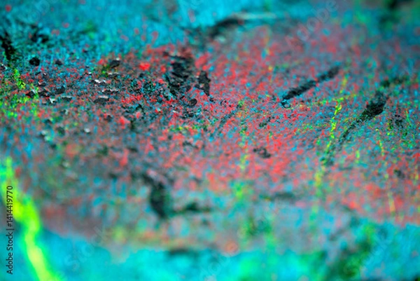Fototapeta Thick abstract paint surface with heavy texture looking a bit like graffiti hand drawn real dark background