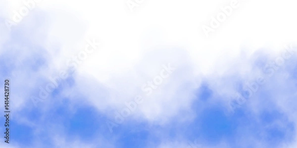 Fototapeta Magic blue smoke with glitter and small particles of twinkling stars. Fog with luminous particles. Blue vapor with stardust. PNG.