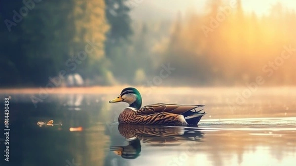 Fototapeta ducks on the lake