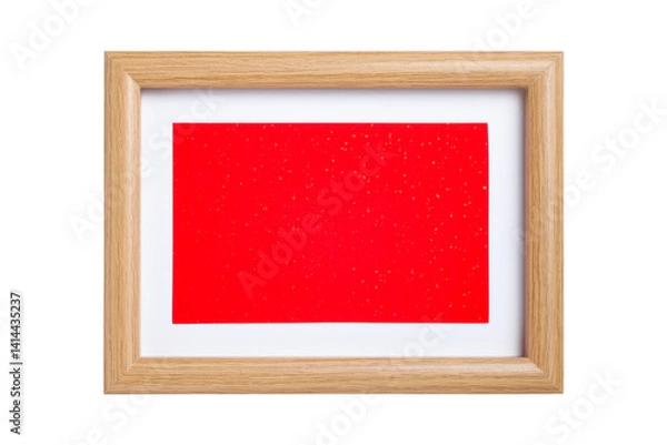 Fototapeta Empty wooden photo frame isolated on white background