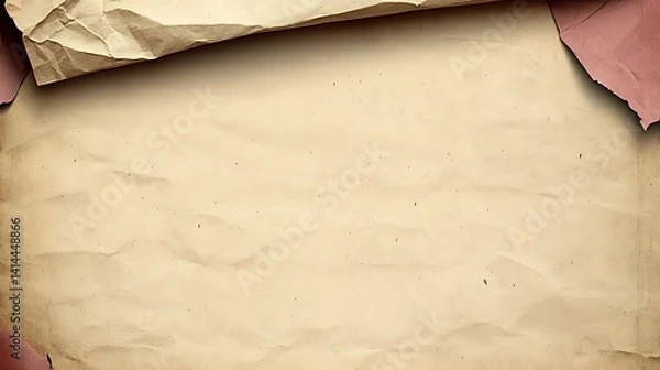 Fototapeta Antique paper texture background with torn edges and aged appearance