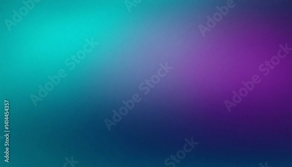 Obraz Grainy gradient background fading from teal to purple 