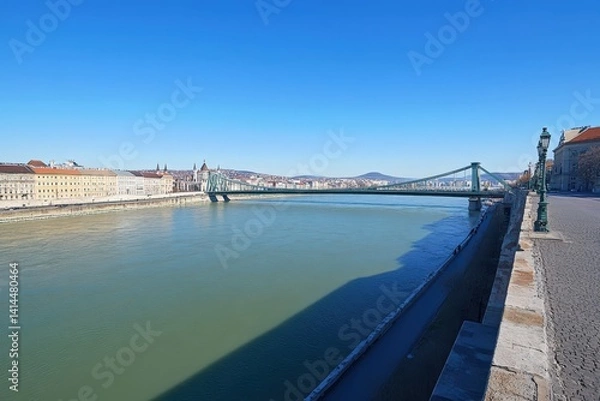 Obraz Aerial view of the 14 Crosses chapel in Sovata - Romania. Beautiful simple AI generated image