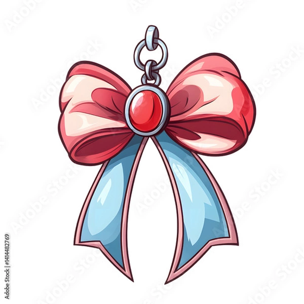 Fototapeta ribbon bow with charm