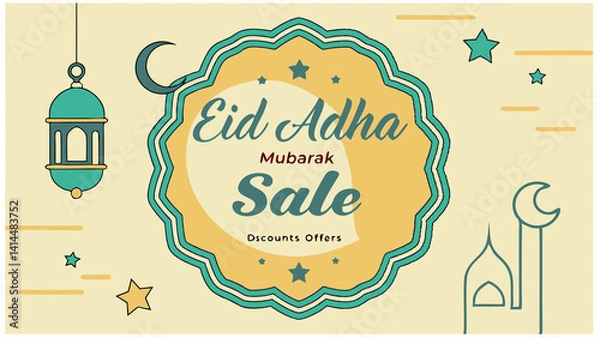 Obraz Eid ul adha mubarak sale banner design
