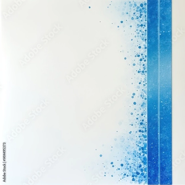 Obraz Collaborative abstract blue border with dotted texture on a white background offers ample copy space for text ideal for standard presentations and modern design work.