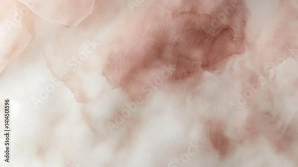 Fototapeta Elegant watercolor abstract background with dusty rose and neutral hues