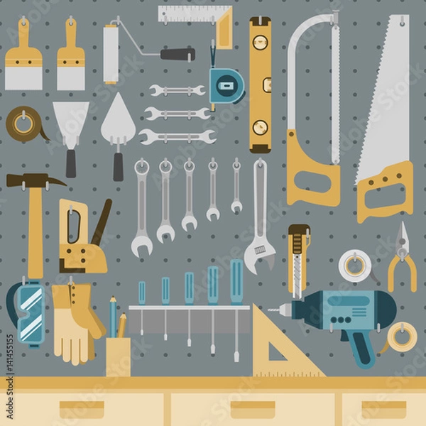 Obraz Tools on peg board