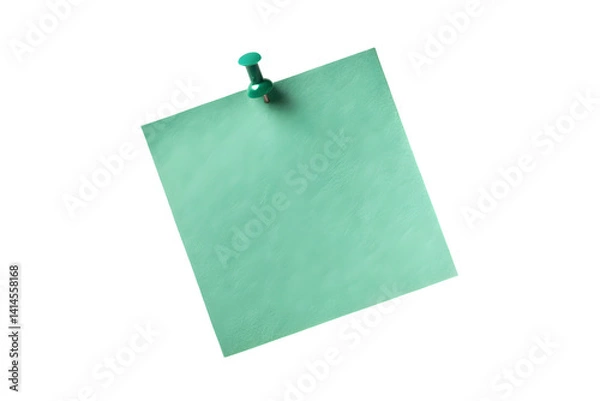 Obraz Blank Note Paper Sheet Secured by a Push Pin.