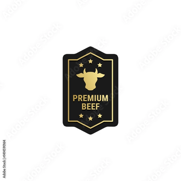 Fototapeta Premium beef product label vector isolated EPS. Best Premium beef label for product packaging design element. Elegant Premium beef label for packaging design element.
