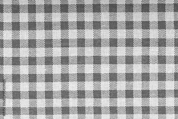Fototapeta Black and white checkered, pattern, design, cotton fabric for sewing, texture background