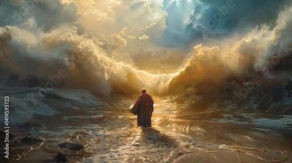 Fototapeta Mose parting the Red Sea