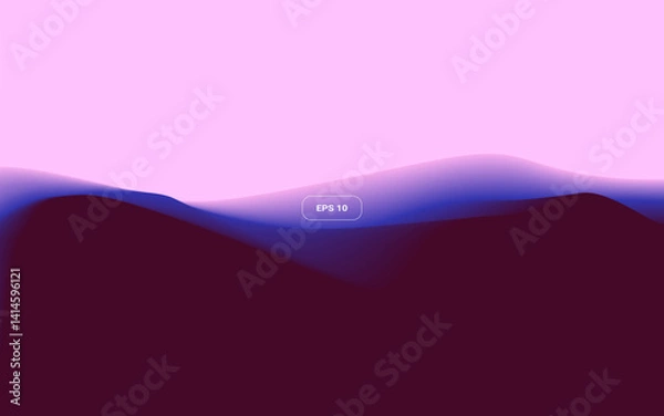 Obraz Modern beautiful landscape. Gradient vibe. Trendy vector illustration.
