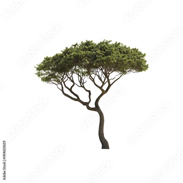 Obraz Isolated Umbrella Pine Tree on Transparent Background