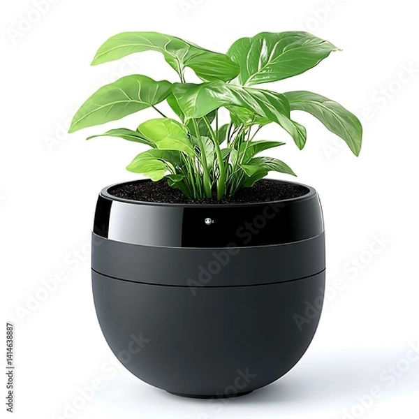 Fototapeta Elegant Peace Lily Growing in a Modern Pot Creating a Serene and Calming Indoor Space Sett