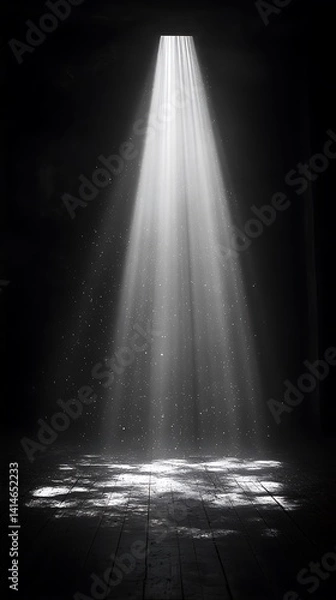 Fototapeta Ethereal Shaft Radiance Illuminating Dark Space with Beam of Grace Shining Brightly and Wi