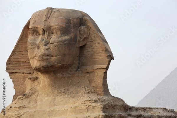 Fototapeta The Sphinx at Giza and ancient Egyptian pyramid in Giza, Cairo