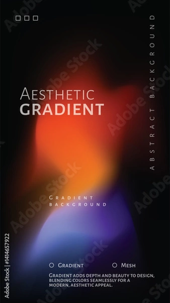 Obraz Warm Colored Vibrant Gradient with Abstract Gradient Effect Background