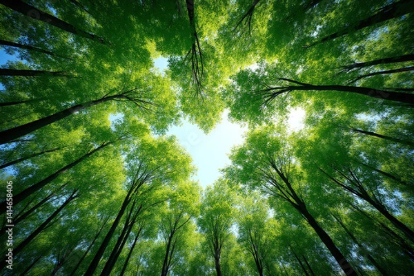 Fototapeta heart shaped tree in the middle of a forest