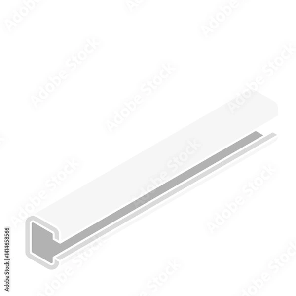 Fototapeta Steel beam icon with a c-shape cross-section isometric view in flat color style