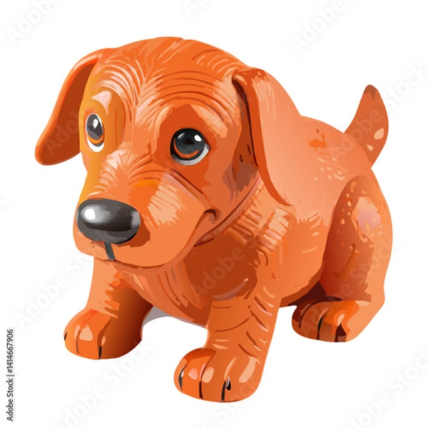 Fototapeta A charming orange puppy with endearing features and a playful expression. This delightful dog is a perfect representation of joy and companionship.