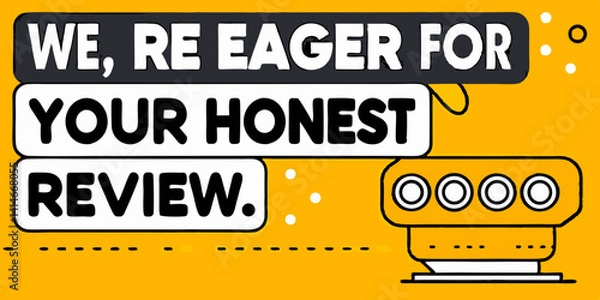 Fototapeta an honest review with car part. A call to action and feedback invitation displayed.