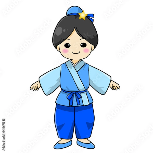 Obraz 七夕に登場する彦星の手描きキャライラスト