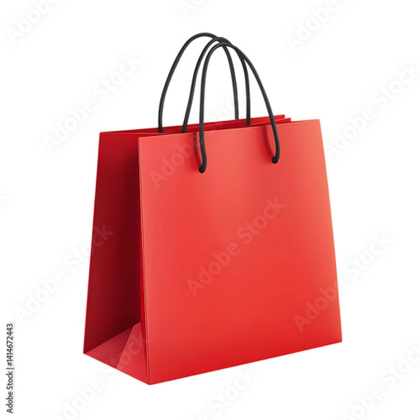 Fototapeta Realistic Empty Red paper shopping bags