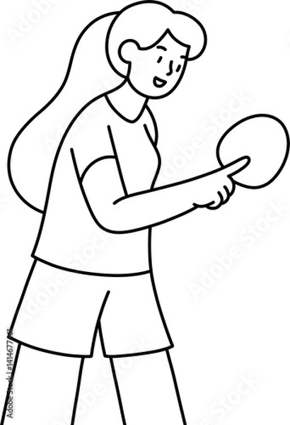 Fototapeta 탁구 여 흑백