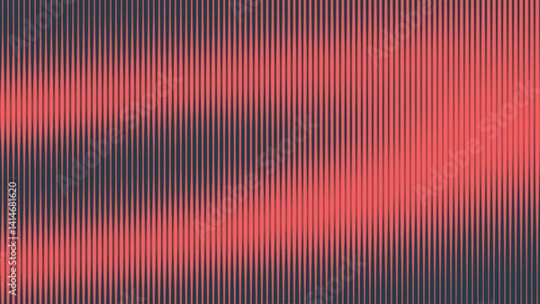 Fototapeta Dynamic halftone vector texture with vibrating vertical lines in red and black tones. Eye-catching minimalist design with optical intensity, perfect for modern abstract backgrounds and motion visuals