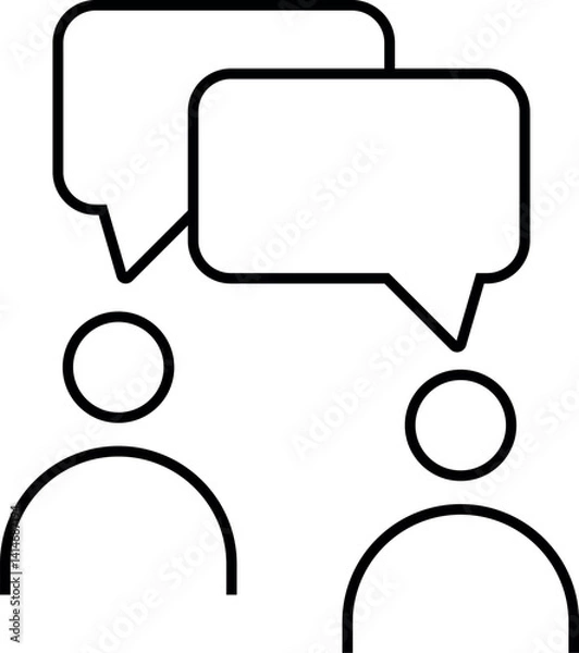 Fototapeta Communication business management icon, symbol. Vector illustration