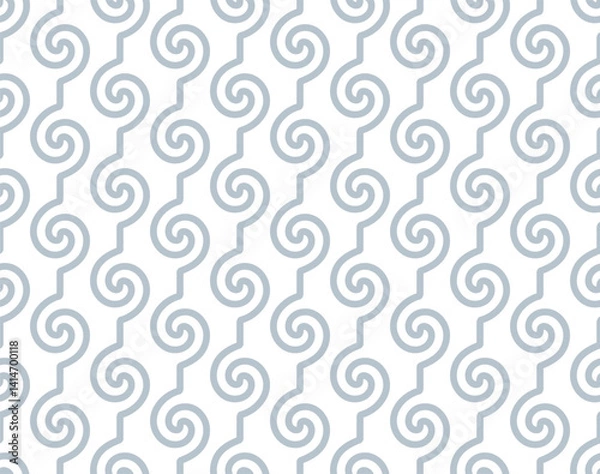 Fototapeta The geometric pattern with wavy lines. Seamless vector background. White and gray texture. Simple lattice graphic design