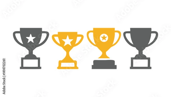 Obraz Award & Trophy cup icon set. Winning icons collection