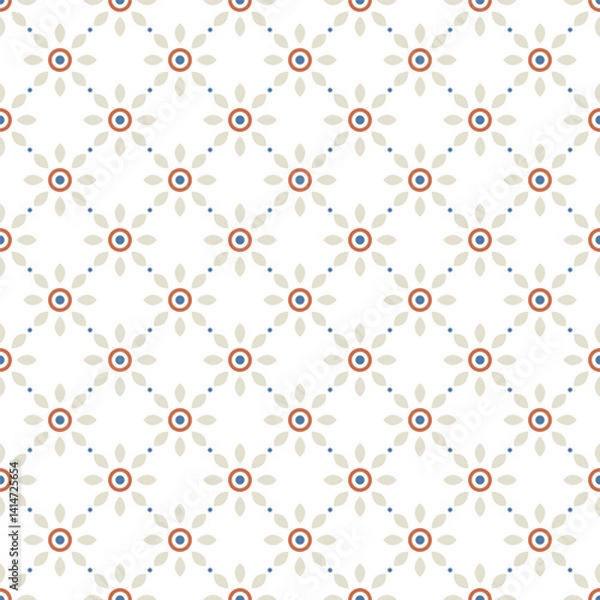 Fototapeta Azulejo tile, seamless pattern, portugues design