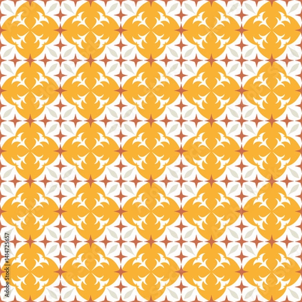Fototapeta Azulejo tile, seamless pattern, portugues design