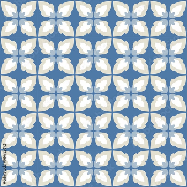 Fototapeta Azulejo tile, seamless pattern, portugues design